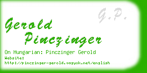 gerold pinczinger business card